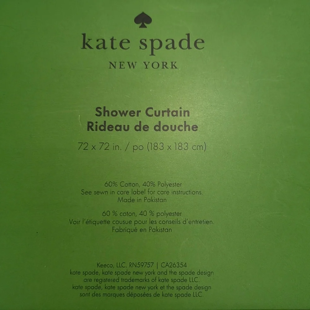 Kate Spade Floral Shower Curtain NEW WITH TAGS